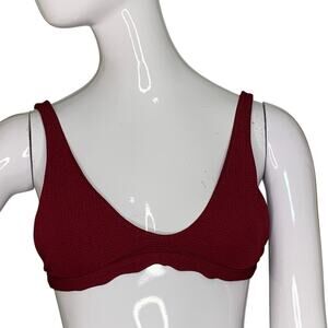 Zaful NWT Textured Bikini Top Wine adjustable straps Size 8